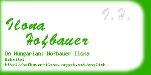 ilona hofbauer business card